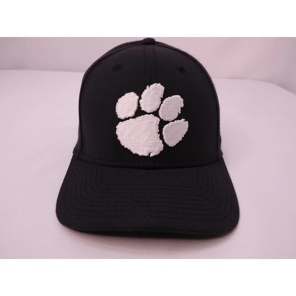 Nike Clemson Tigers Dri-FIT Swoosh Flex Rise Cap Black Hat Fitted M/L